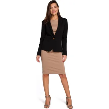 Dámské sako S154 Sako s jedním knoflíkem - černé EU L