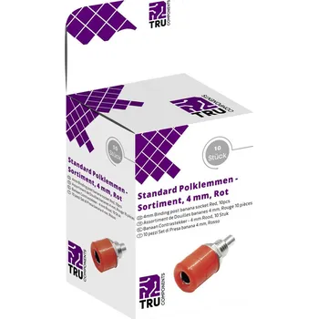 Krokosvorka TRU COMPONENTS sada laboratorních zástček zásuvka, vestavná vertikální červená 10 ks