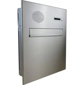 Poštovní schránka 1x poštovní schránka typu A do plotu a branky + čelní deska se zvonkem a HM URMET - NEREZ / šedá