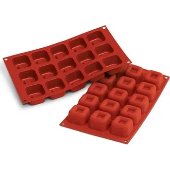 Forma na pečení Forma silikonová (15 ks cihla čtverec střední) 4,55x4,55 v.2,8 cm