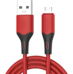 Datový kabel micro USB KAKU Skin Feel (KSC-393) 3,2A 1m - červený