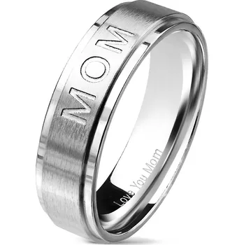 Prsten Šperky4U Matný ocelový prsten "MOM" - velikost 52 - OPR1723-52