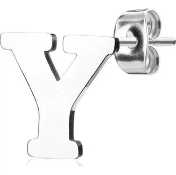 Náušnice Šperky4U Ocelová náušnice 1ks - iniciála - OPN1230-Y