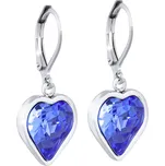 Ellami VERONA 1848 Náušnice srdce, tmavě modrá Ellami