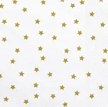 PartyDeco 33 x 33 cm bílé/zlaté hvězdy…