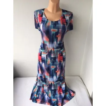 Dámské šaty Šaty modré pro maminky i babičky BIBLA, Barva Modrá, Velikost XL46, Materiál 98% Polyester 2% Lycra