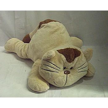 plyšák Kočka béžová ležící velká plyšová 27 cm