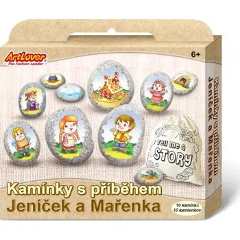 omalovánky Malování na oblázky/kameny s příběhem - Jeníček a Mařenka