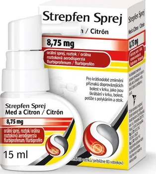 Lék na bolest, zánět a horečku Strepfen Sprej med a citron 8,75 mg 15 ml