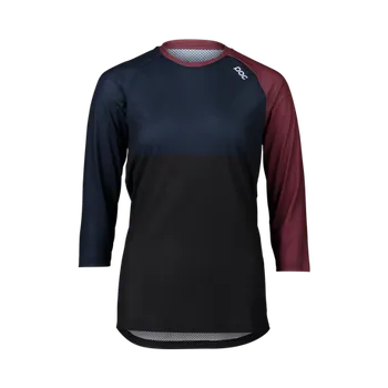 cyklistický dres Dres POC Pure dámský 3/4 jersey Propylene Red/Turmaline Navy/Uranium Black vel. S