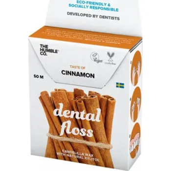 Zubní nit Humble voskovaná zubní nit s xylitolem (skořice), 50m