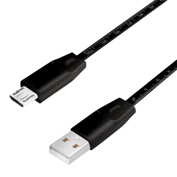Datový kabel &nbsp;LogiLink Kabel USB 2.0, metric ruler, USB na Micro-USB male, 1m