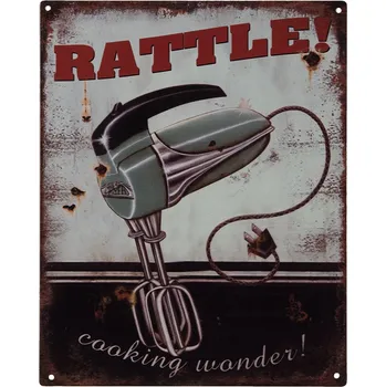 Plechová cedule Nástěnná kovová cedule Rattle - 20*25 cm