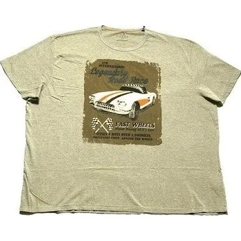 Pánské tričko KITARO s tiskem 7XL - 8XL krátký rukáv khaki KITARO ODE-KIT-191138-5777 - 7XL