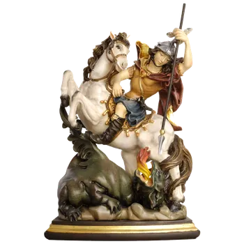 Vánoční dekorace Ornatis Svatý Jiří Provedení: Přírodní bez malování, Velikost stojících figur dospělých postav: 22 cm Dřevěná vyřezávaná ručně malovaná soška Svatý Jiří