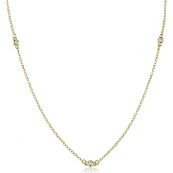 Náhrdelník Šperky4U Zlacený stříbrný náhrdelník s čirými zirkony - NB-2089-GDC