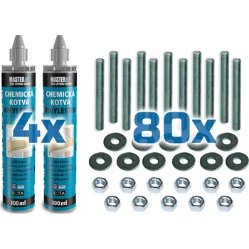 Kotevní sada beton/asfalt pro halu 10×24,4×5,2 m