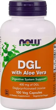 Přírodní produkt Now Foods DGL + Aloe Vera 400 mg 100 cps.