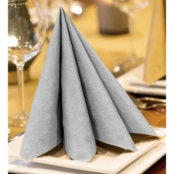 Papírový ubrousek Ubrousek 40x40 cm Airlaid Wencke - stříbrný - 1ks