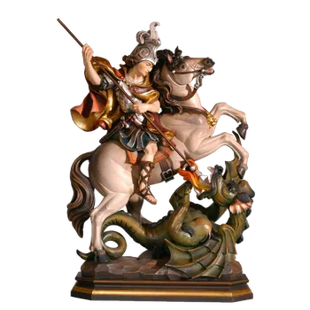 Vánoční dekorace Ornatis Svatý Jiří Provedení: Malované, Velikost stojících figur dospělých postav: 16 cm Dřevěná vyřezávaná ručně malovaná soška Svatý Jiří