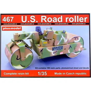 Plastikový model Plusmodel 1/35 U.S. Road roller (complete resin kit)