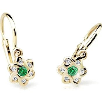Náušnice Cutie Jewellery Dětské náušnice zlaté C2149Z-Green