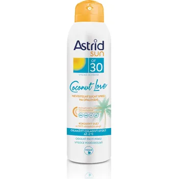 Přípravek na opalování Astrid Coconut Love neviditelný suchý sprej na opalování SPF30 150 ml