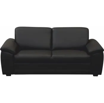 Pohovka 3- sed s opěrkami, ekokůže černá, BITER