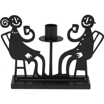 Svícen Kovový svícen Fika černý, Bengt & Lotta Švédsko