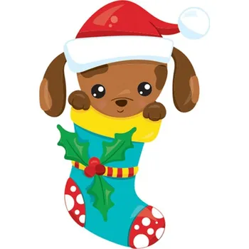 Odstranitelné tetování Pejsek v punčoše - vánoční tetovačka pro děti