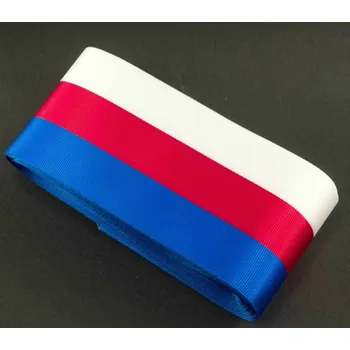 Trikolóra - taftové stuhy - červená, modrá, bílá - šířka 1 cm - 10 cm 5 cm