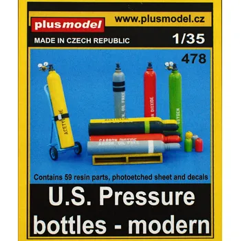 Plastikový model Plusmodel 1/35 US Pressure bottles - modern (59 parts)