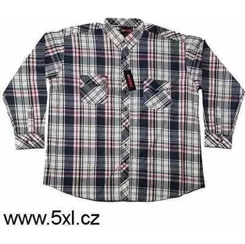 Pánská košile Pánská košile káro dlouhý rukáv 4XL - 6XL Kamro ODE-KAM-23621-278 - 4XL