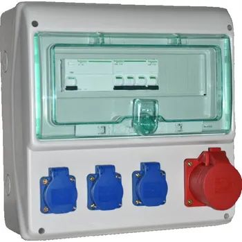 Rozvaděč ASEB 1316606 zásuvková skříň 3x 230V + 1x5/16A chránič