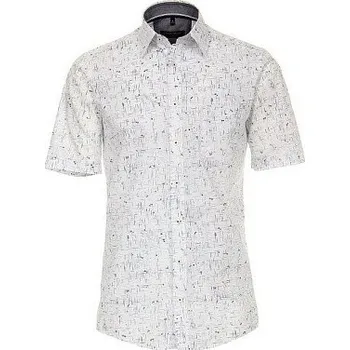 Pánská košile Casa Moda Comfort Fit modrý módní tisk krátký rukáv vel. 49 - 56 (4XL - 7XL) - 7XL