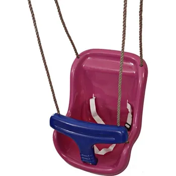 Dětská houpačka KBT Houpačka pro batolata s bezpečnostním pásem tmavě růžová