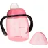 Akuku Nakloněný hrníček se silikonovým náustkem 280 ml růžový