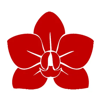 Samolepící dekorace Květina dekor 023 orchidej květ (18 - tmavě červená) SAMOLEPKA NA AUTO, NÁLEPKA, FÓLIE, POLEP, TUNING, VLASTNÍ TEXT, TISK, AUTOSAMOLEPKY.cz, POLEPY, OBRÁZEK, LOGO, 3D STICKERS