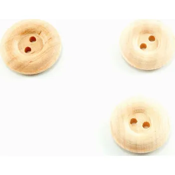 Knoflík Dřevěný kulatý knoflík se širokým okrajem - průměr 2,2 cm
