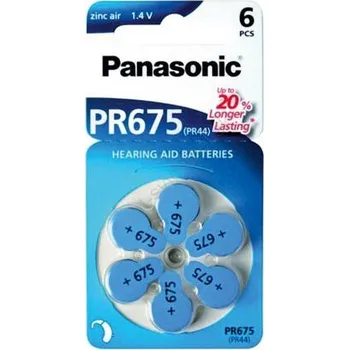 Článková baterie Baterie Panasonic PR675H do naslouchátka, 6ks