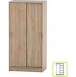 Skříň BETTY 4, dub sonoma, posuvné dveře, kompaktní rozměry