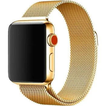 Řemínek na hodinky Kovový řemínek milánský tah pro Apple Watch Ultra 49mm / 46mm / 45mm / 44mm / 42mm - zlatý