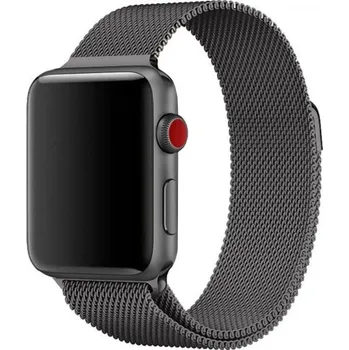 Řemínek na hodinky Kovový řemínek milánský tah pro Apple Watch Ultra 49mm / 46mm / 45mm / 44mm / 42mm - tmavě šedý