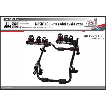 Nosič kol Nosič 3 kol na zadní dveře vozu TOUR B-1 pro Kia Ceed Kombi 03/2012->06/2018, SVC Group