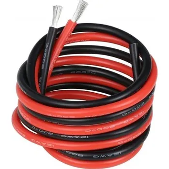 RC vybavení Silikonový kabel 8 AWG (3,26mm) RED