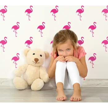 Samolepící dekorace DEKORACJAN Samolepky - plameňáci barva: černá