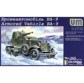 Plastikový model Unimodel 1/72 BA-9 Armored Vehicle