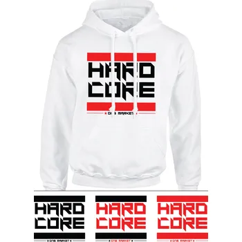 Pánská mikina Pánská mikina s kapucí HARDCORE Stripes Velikost: M, Barva: Bílá