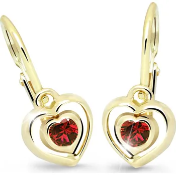 Náušnice Cutie Jewellery Dětské náušnice zlaté C2752Z-Červená