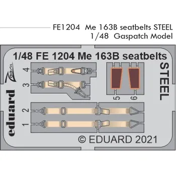 Plastikový model Eduard 1/48 Me 163B seatbelts STEEL (GASPATCH MODELS)